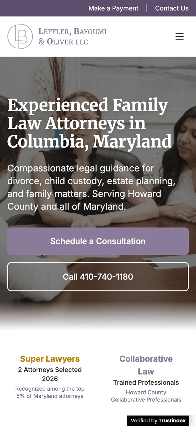 Leffler, Bayoumi & Oliver, LLC website - mobile responsive design